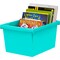 Storex Storage Bin, Polypropylene, Teal, 3 PK 61477U06C - alternate 6